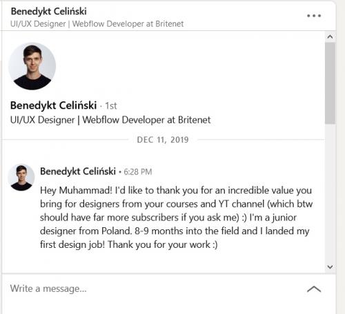 In 8 to 9 months, got his dream UX UI Design job